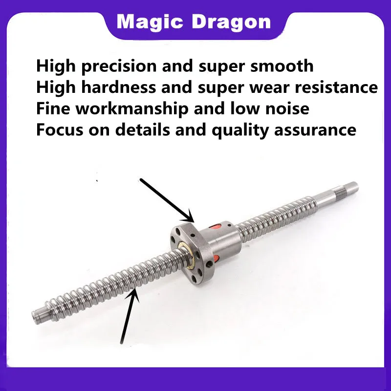 Machined 1204 Ball Screw SFU1204 200 300 500 600 800 1000mm C7 Roller Ballscrew With Single Ball Nut For CNC Parts