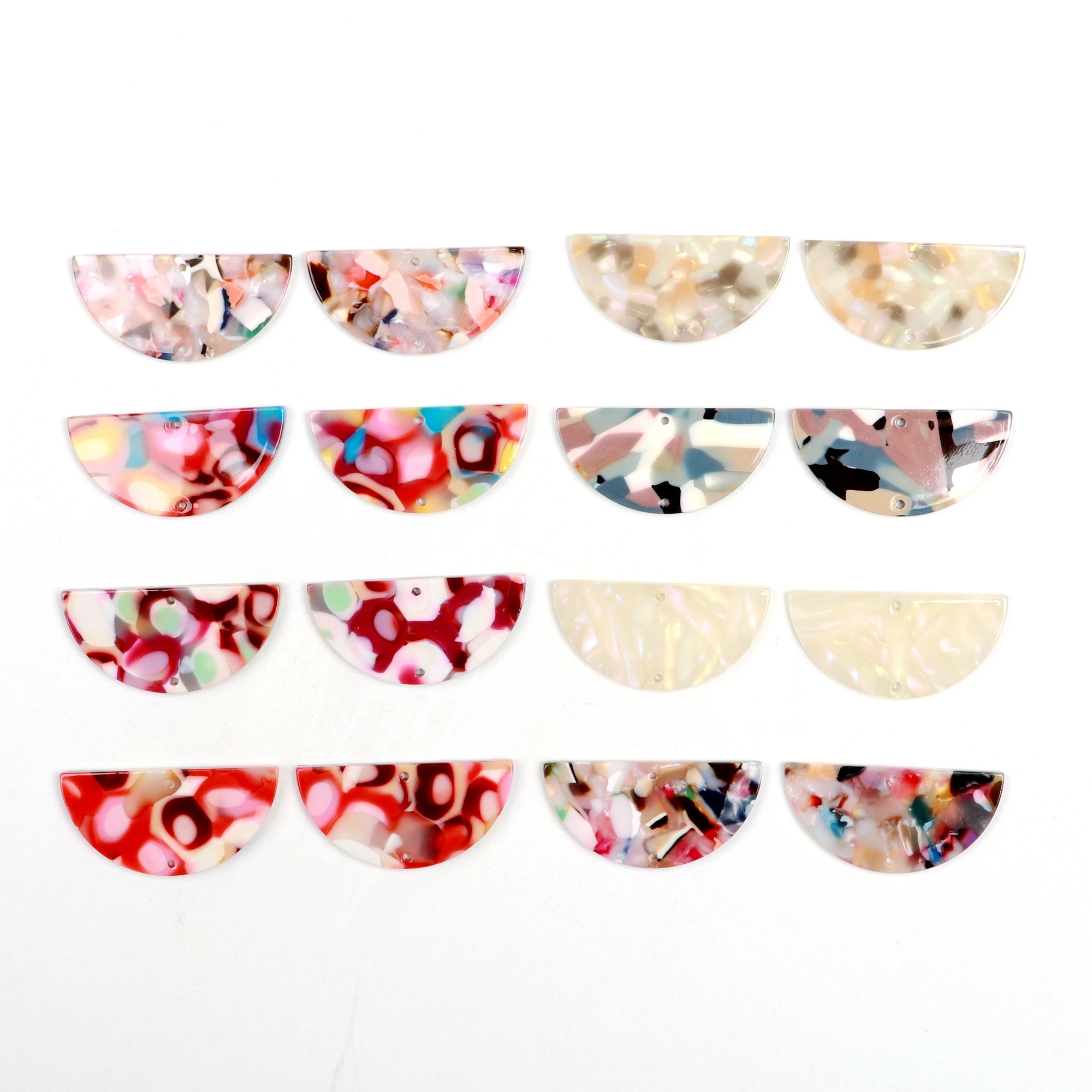 

Tortoise Shell Earrings Charm,Acetate Acrylic Semicircle Connectors,Half Circle Discs,2Hole,Semi-Circle Earring ,18x37mm,ACE-290