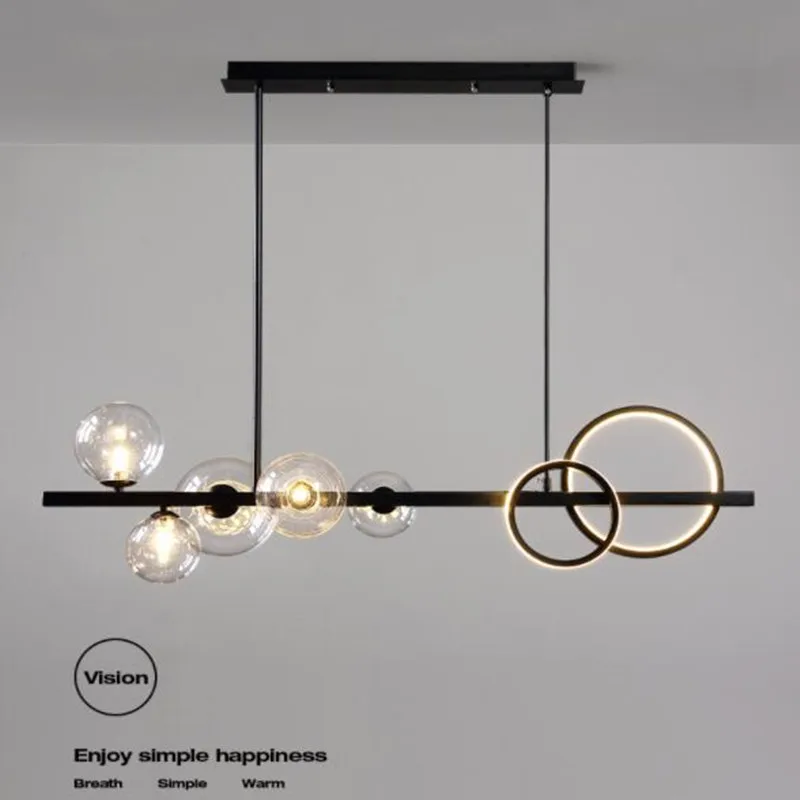 

Nordic minimalist restaurant lamp creative bar magic bean glass bubble chandelier