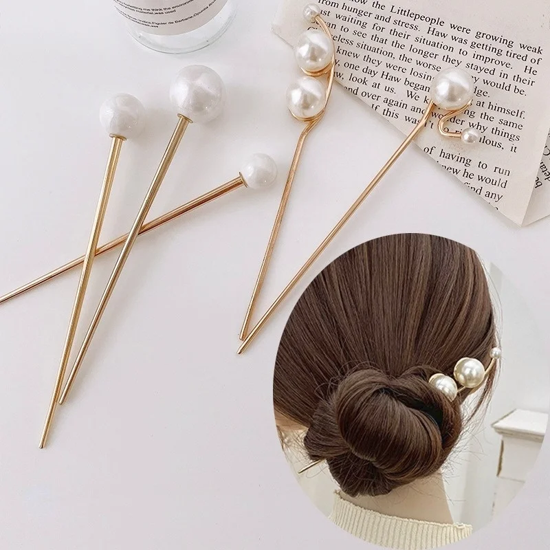 Korean Hairpin Women Hair Clips Elegant Pearl Hair Sticks Girls Hair Clip Hair Accessories 2021 New Fashion Barrettes Hairclip