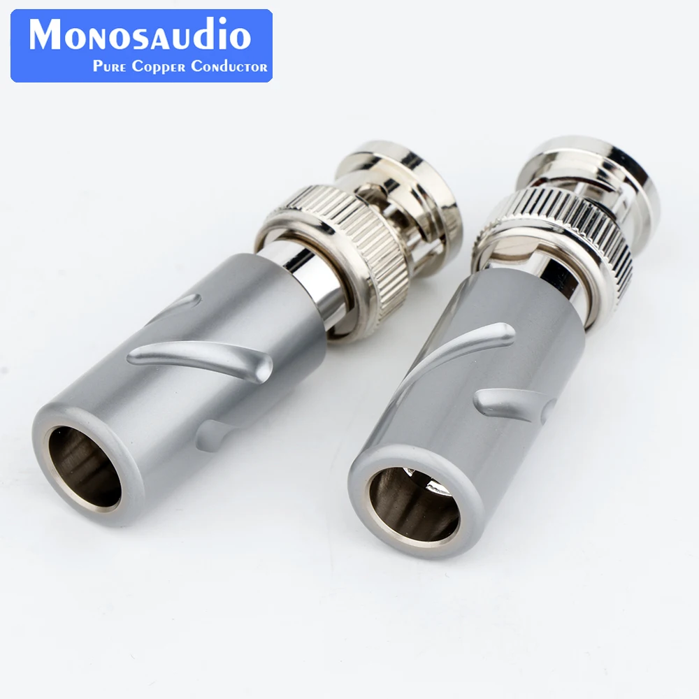 Monosaudio BNC75R Pure Copper Rhodium Plated BNC Connector Male Plug 75Ohm BNC Video Cable HD SDI Connector 75-5 BNC plug