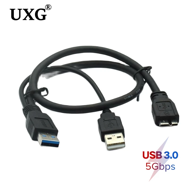1M 0.5M USB 3.0 Type A Male to Micro B Y Cable USB3.0 HDD Data Cord For External Mobile Hard Drive Disk Data Cables High Quality