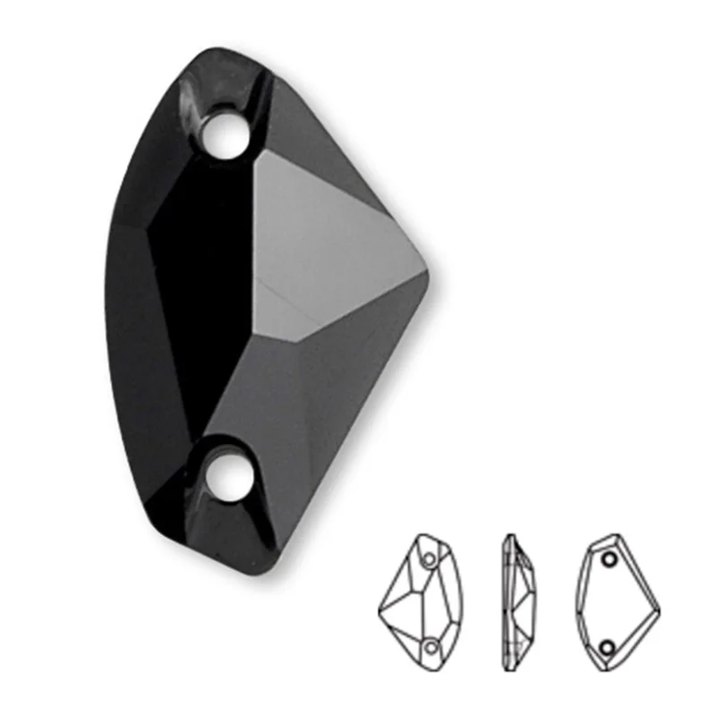 YANRUO Jet 3256 Galactic Glas Kristall Strass Schwarz Nähen auf Kristalle Flatback Strass Für Kleidung – Detail 2