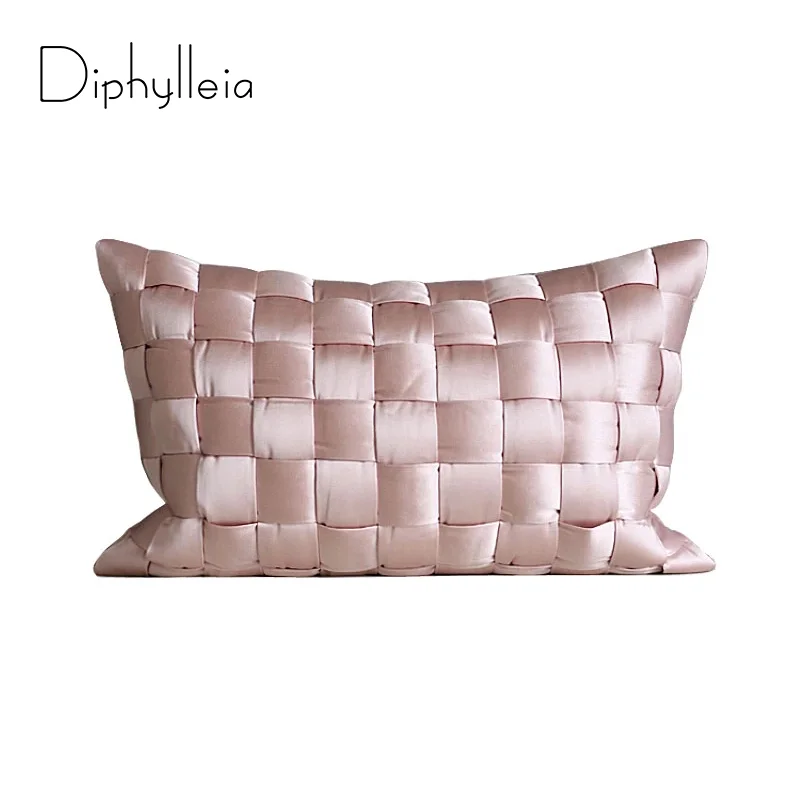 Difesylleia Jersey fodera per cuscino Interknit Modern Luxury Grey Pink tessuto mercerizzato federa per cuscino in vita incrociata decorativa per la casa