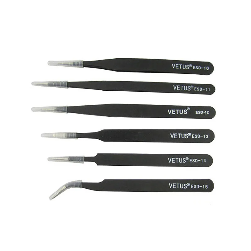 VETUS BGA Precision ESD stainless steel anti-static tweezers SMD reworking soldering hand tools