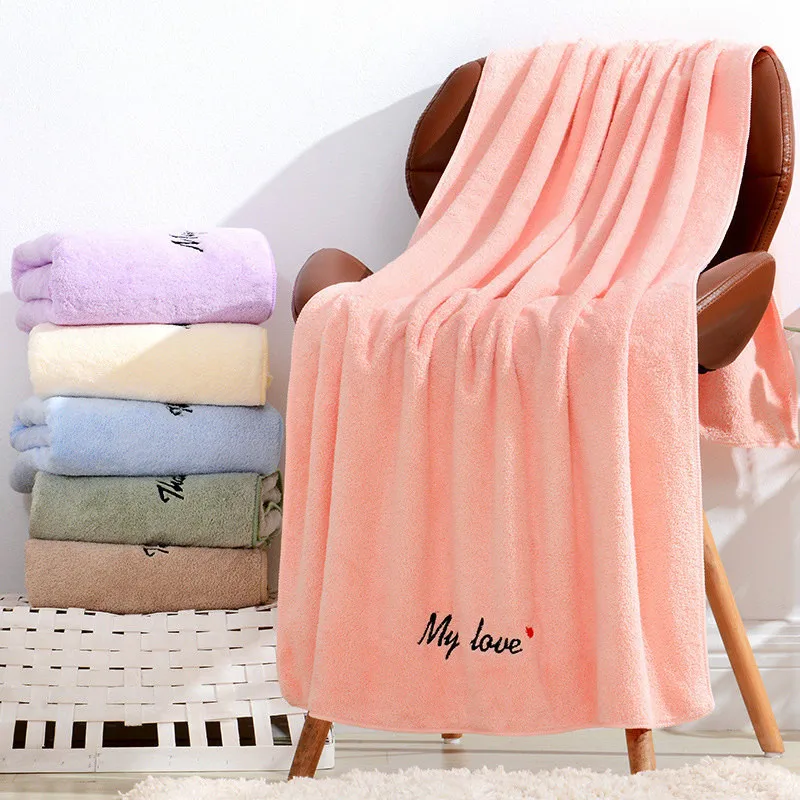 New mbroidery Soft bath towel 70*140cm towel bathroom Valentine's gift for adults Blanket Sheets Home Bathroom accessories