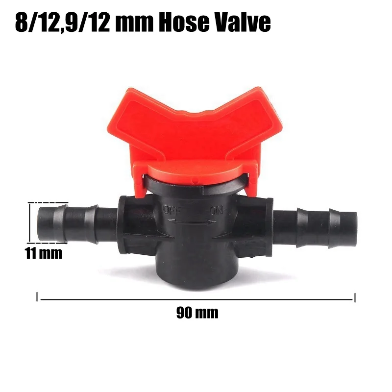 

20pcs 8/12 9/12mm Water Hose Valve Garden Farm Micro Irrigation System Pipe Fittings Garden Water Connectors Mini Ball Valve