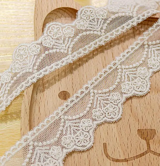 Hot 3yards/lot Retro Beige Cotton Good Quality Net Flower Embroidered Lace Trim for Baby Doll/Pet Clothes/Curtain/ Dress X1314