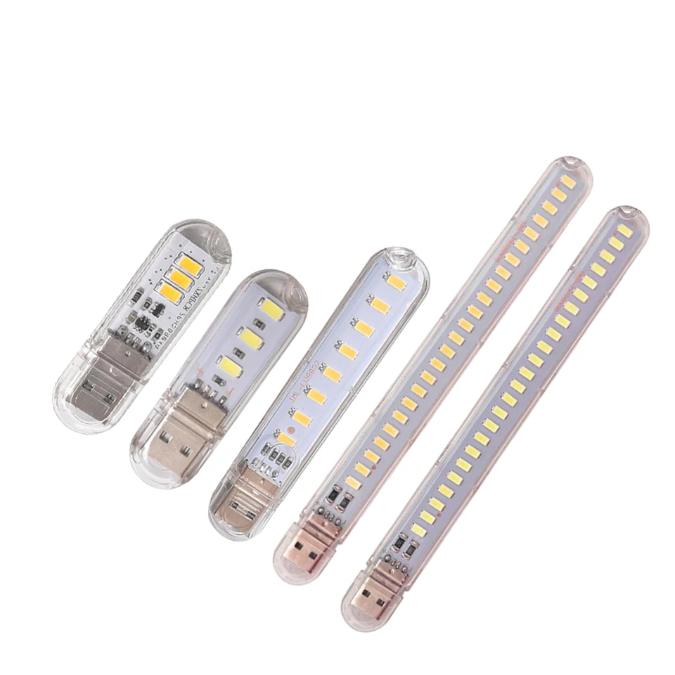 3 8 24 LEDs Mini USB DC 5V Reading Book Lamp Portable Desk Night Light  Ultra Bright SMD5730 Light Bead For Power Bank PC Laptop