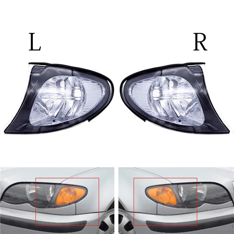 1/2Pcs Car LED Corner Marker Parking Light Housing Turn Signal Lamp Cover For BMW 3 series E46 4DR 318i 320i 325i 330i 2002-2005