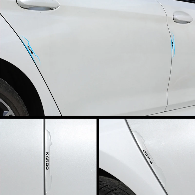 Car door transparent anti-collision protection For Skoda FABIA KAMIQ KAROQ KODIAQ OCTAVIA RAPID SCALA SUPERB Accessories