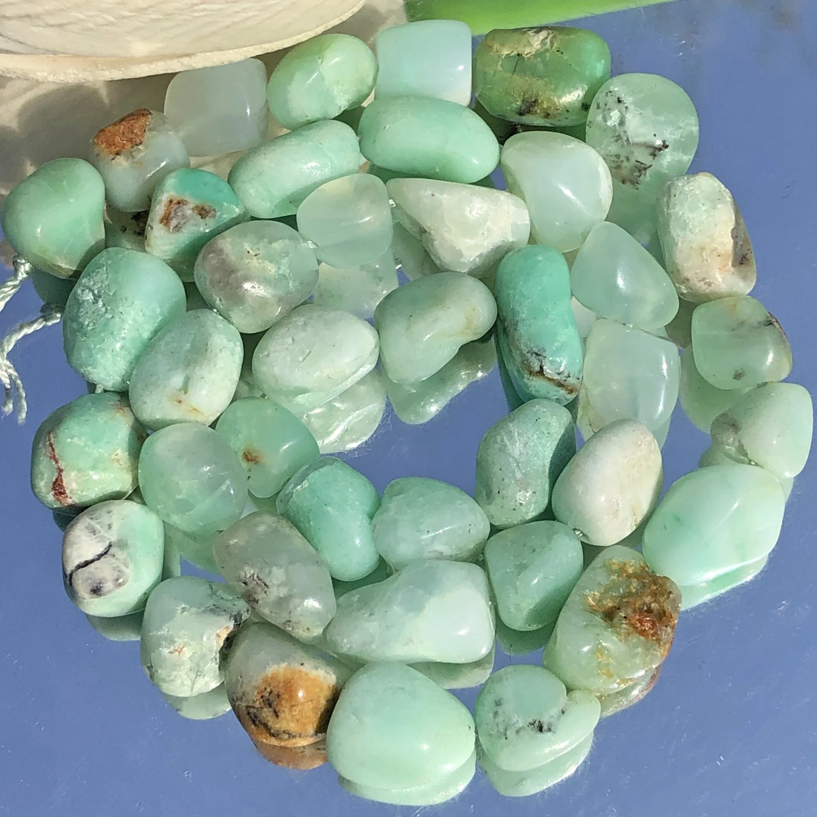 8-10mm Natural Irregular Chrysoprase Australia Jades Stone Loose Spacer Beads For Jewelry Making DIY Finding Bracelet Necklace