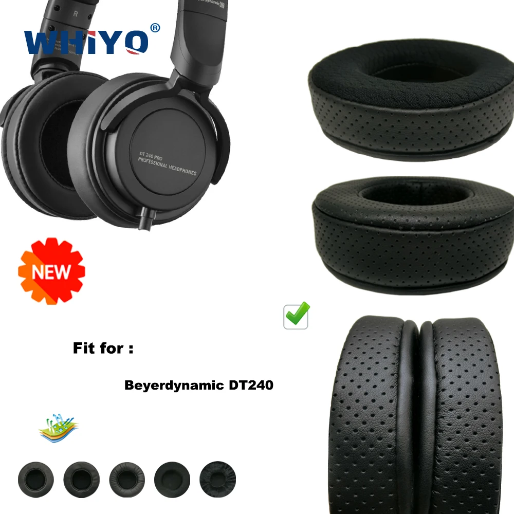 Replacement Ear Pads for Beyerdynamic DT240 DT-240 DT 240 Headset Parts Leather Cushion Velvet Earmuff Headset Sleeve Cover