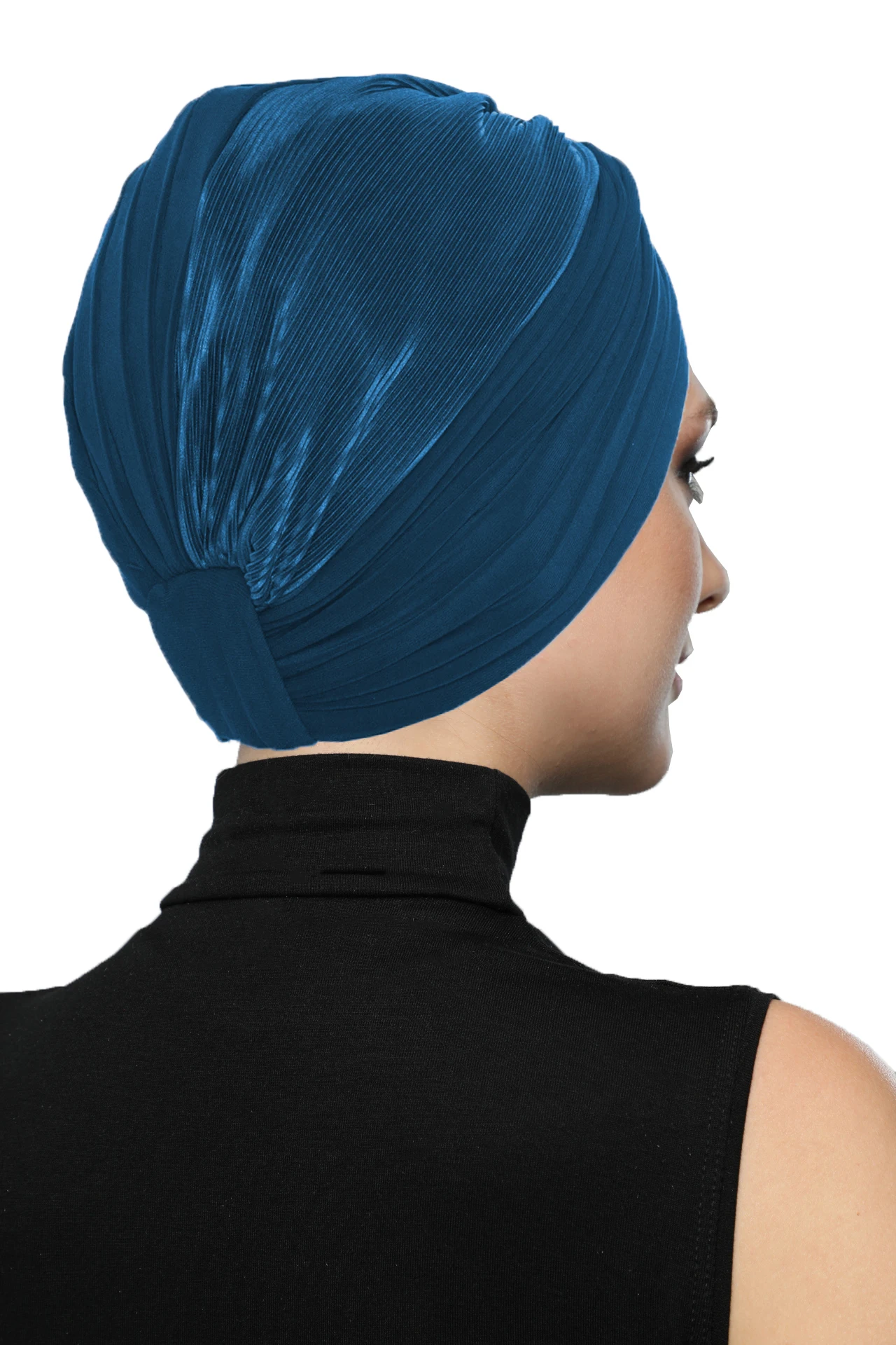 2022 New Fashion Cross Pleat Ready Made Turban Hijab Bonnet Scarf Cancer Cap Special Women Product Beret Bandana Shawl Muslim Chemo All Season Rib Bead Pool