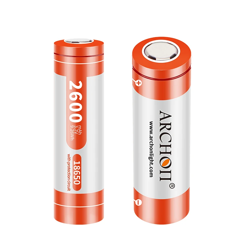 ARCHON-batería de litio 2600 para linterna, cargador original de 18650 mAh, 3,7 v, enchufe USB 18650 para ue y ee. Uu.