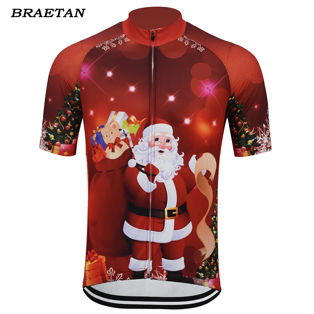 Christmas Cycling Jersey, Bike Clothing, Funny Cycling Wear, Top Racing Bicycle Clothes