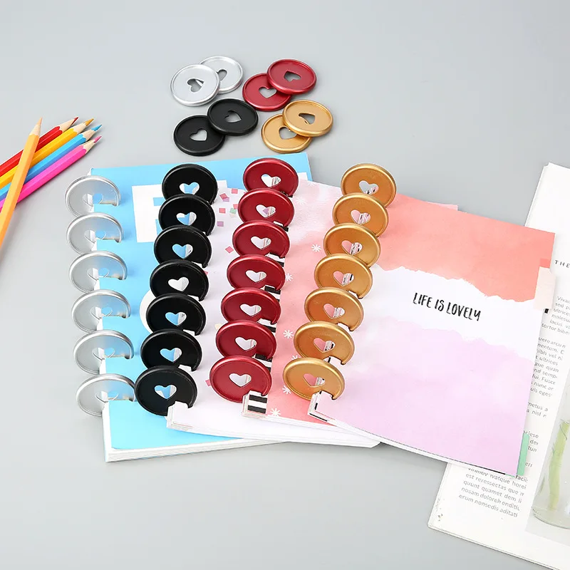 35MM Mushroom Plastic Disc Notebook Binder Ring Matte Binding Buckle DIY Planner Accessories 360 Degree Foldable School Supplies