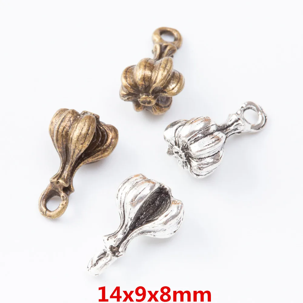 40 pieces of retro metal zinc alloy garlic pendant for DIY handmade jewelry necklace making 7032