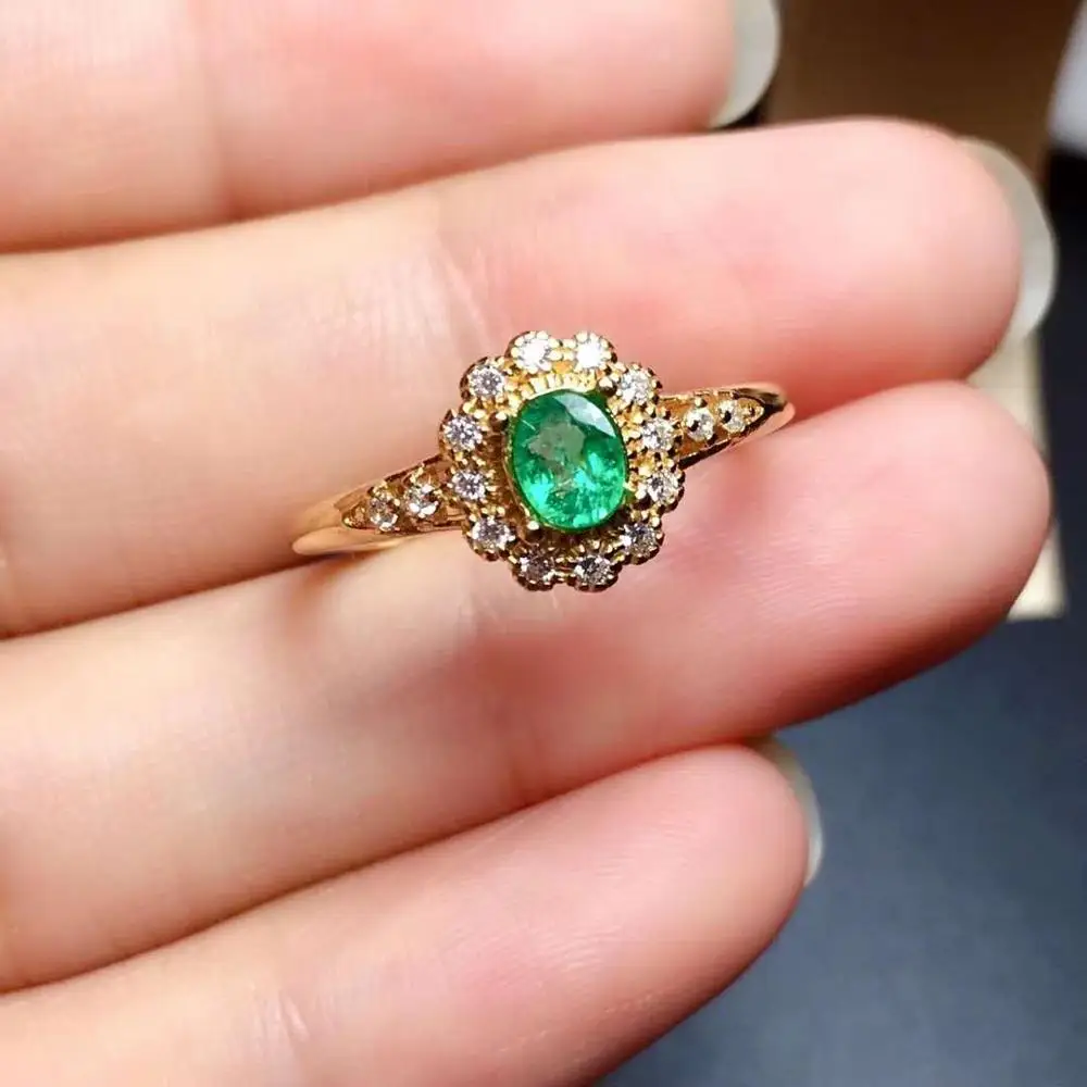 

Natural and Real emerald ring 925 sterling silver Fine jewelry For men or women proposal ring