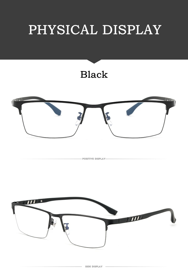 YIMARUILI Business Ultraleicht Titan Legierung Brillen Rahmen Myopie Fashio Optische Verordnung Halb Rahmen Brillen Männer P9806 – Detail 8
