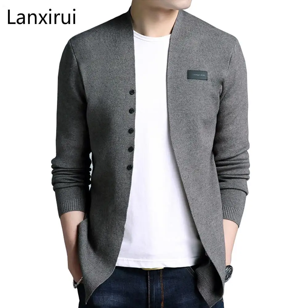 

Brand Hot Sell Middle -Long Length Mens Solid Sweater Cardigan Trench Male Casual Autumn Pure Color Cardigan Sweater