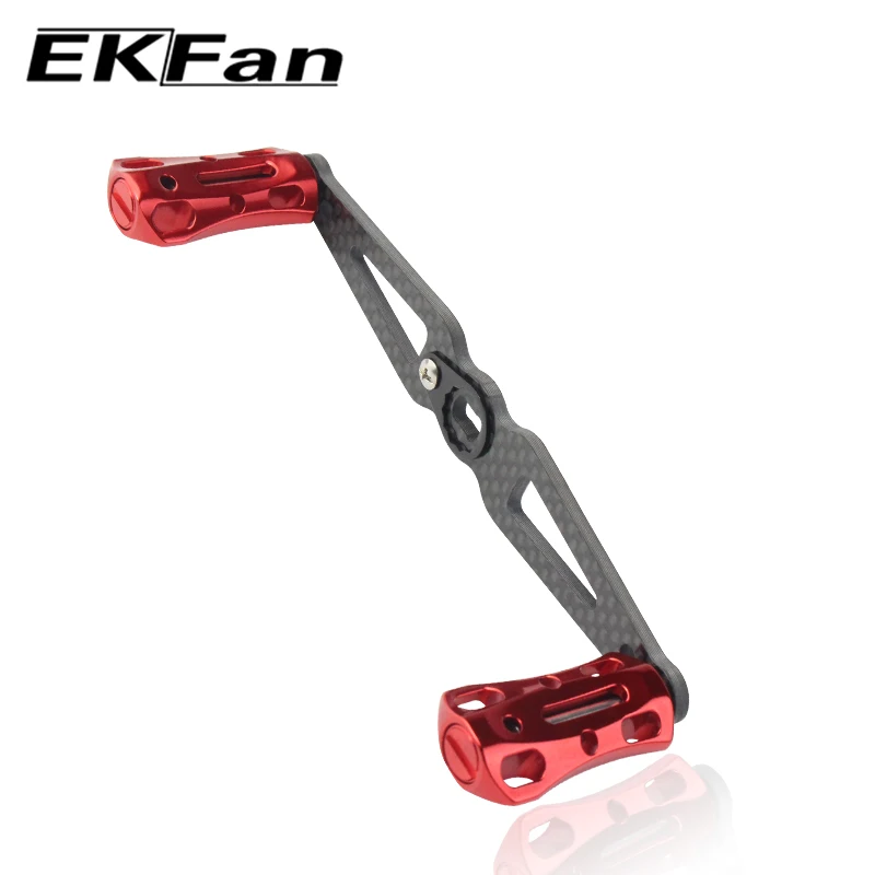 EKFan sturdy Carbon Fishing Reel Handle length 130mm Aluminum alloy Knobs for 8*5mm hole Baitcasting Reel Fishing DIY Accessory