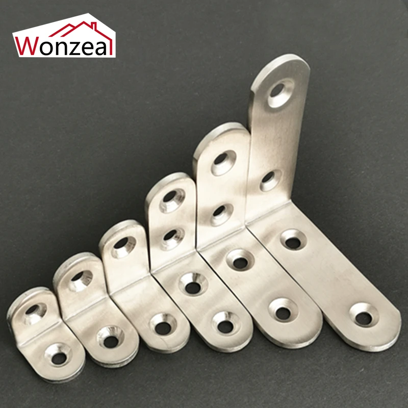 Thickness 2.5mm/3mm Practical Stainless Steel Corner Brackets L Shape Joint Fastening Angle Brackets For Furniture Home 1 PCS