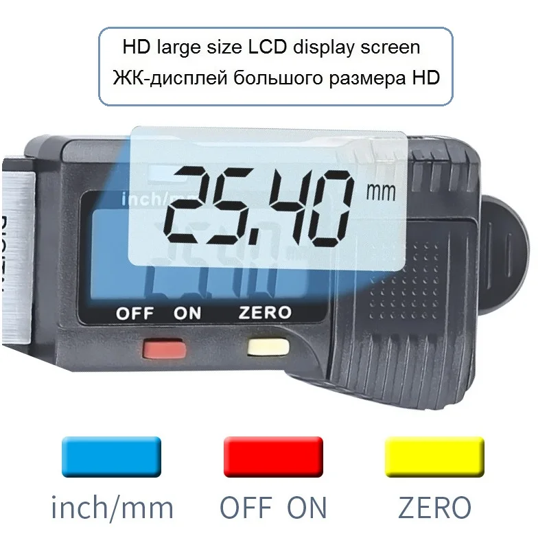 0-25mm digitaler Reifengewinde-Tiefenmesser-Messschieber mit LCD-Display Digitale Reifendicken-Messschieber für den Auto pflege test