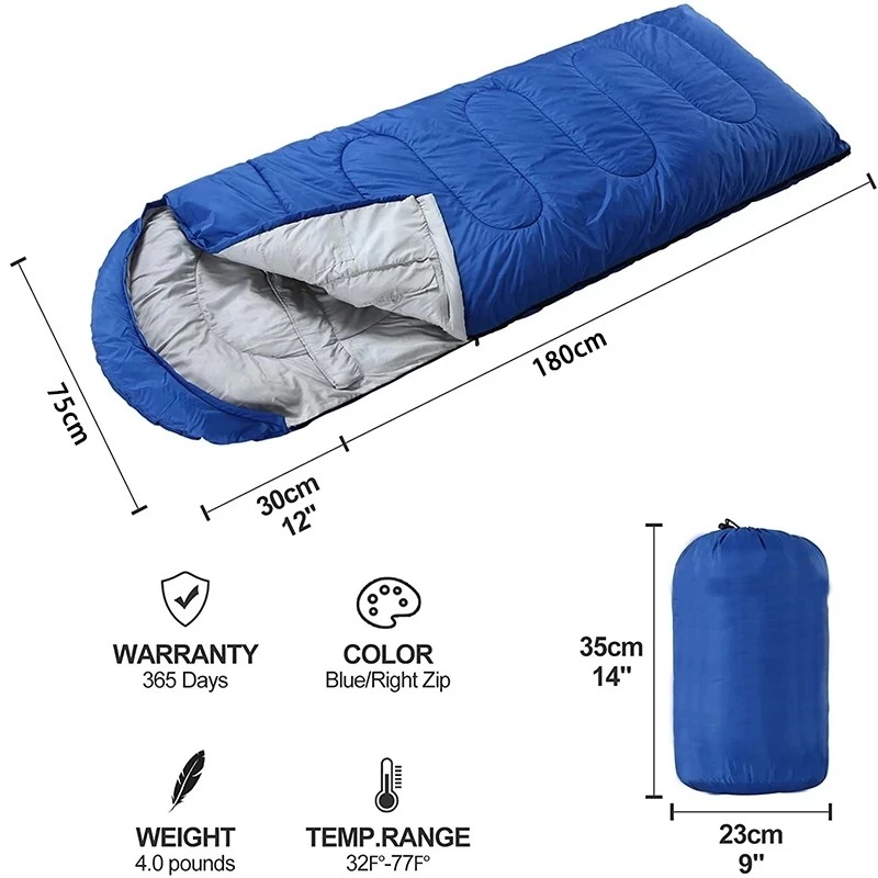 Imagem -02 - Bolsa de Dormir Impermeável Ultraleve Mochila Envelope Quente Bolsas para Viagens ao ar Livre e Caminhadas Estações