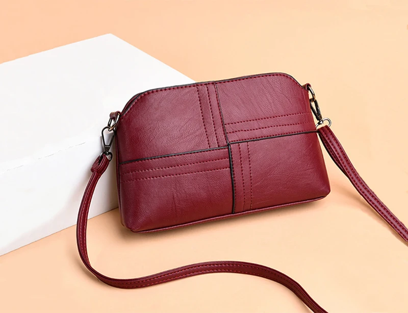 Neue Casual Mama Messenger Bags Umhängetasche PU Leder Schwarz Handtaschen für Frauen Kleine Umhängetasche Geldbörse – Detail 17