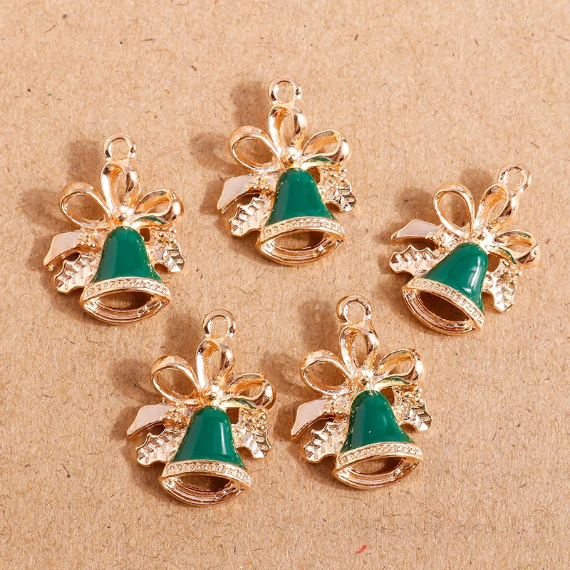 10 Stück Mix süße Emaille-Weihnachtsanhänger für die Schmuckherstellung, Weihnachtsbaum, Hirschglocke, Charms-Anhänger für Halsketten, Ohrringe, Geschenke – Detail 39