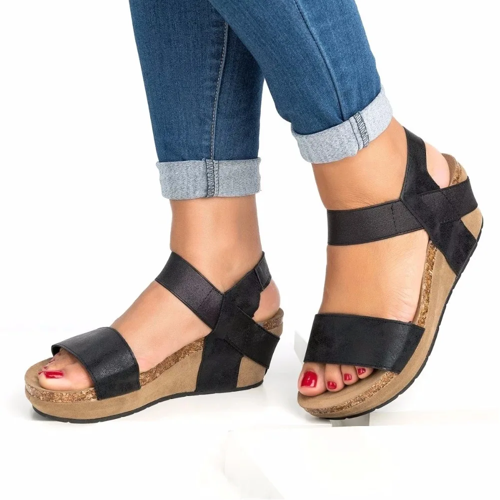 Women Simple Casual Summer New Platform High Heel Sandals Zapatos De Mujer Ladies Fashion Open Toe Sandals Shoes