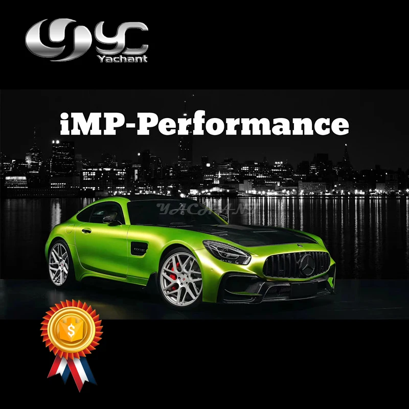 Front Money of Carbon Fiber Glass Body Kit Fit For MB GT GTS iMP Performance Hood Front Bumper Grill Rear Diffuser GT-Wing