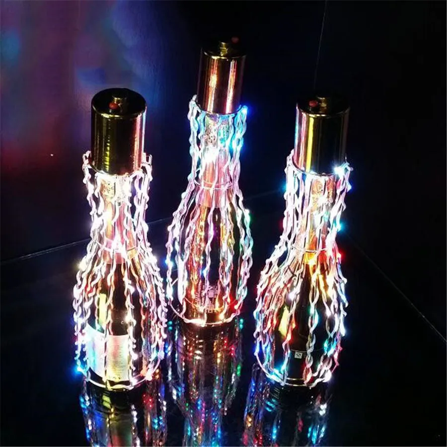 Rechargeable Champagne Wine Cover Light Led Flashing Bottle Cap Wedding Party KTV Bar Nightclub Service Sparkler Atmosphere Lamp