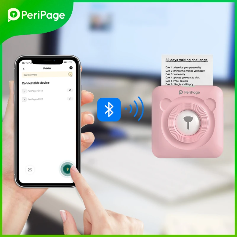 7 색 Peripage A6 304 인치 당 점 미니 포토 프린터 노트 스티커 라벨 인쇄 기계 블루투스 휴대용 무선 프린터 마커 썸네일 2