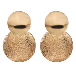 Fashion Clip On Earrings Gold Metal Round Statement Ear Clips for Women Bijoux Brincos Party Gift