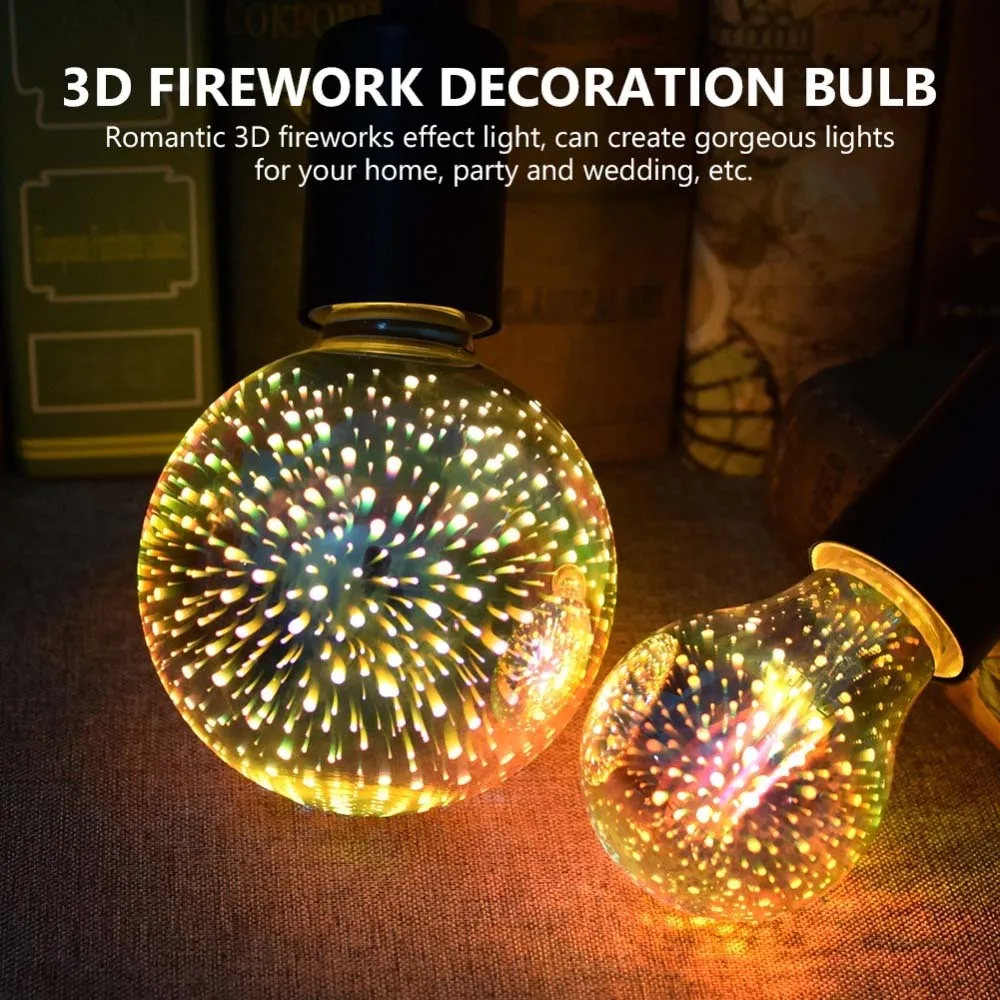 GANRILAND 3D Fireworks Decorative Led Bulbs E27 220V 4W Colorful Starry Heart Diamond Indoor Lighting Home Decor Christmas Tree