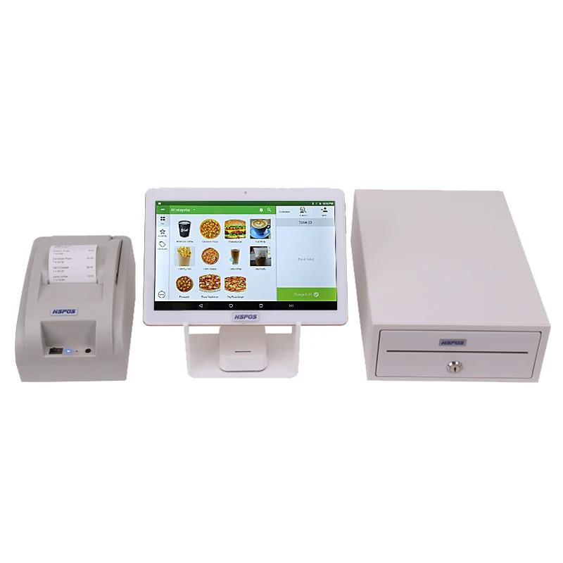 All In One Electronics Cash Registers For Business With Thermal Printer Cash Drawer Set