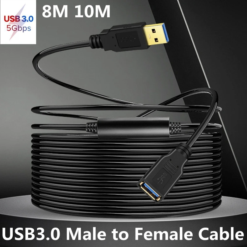 5Gbps 10m 8m USB 3.0 Male to Female Extension GL3523 Repeater extension USB cable cord with IC for Laptop PC & Hard Disk Drive