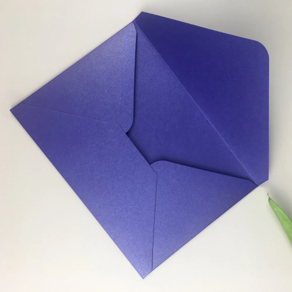 25x 250g Pearl Paper Envelopes White Black Gold Navy blue Pink Emerald Green for 5x7 Wedding Invitation Card gift foil Postcards