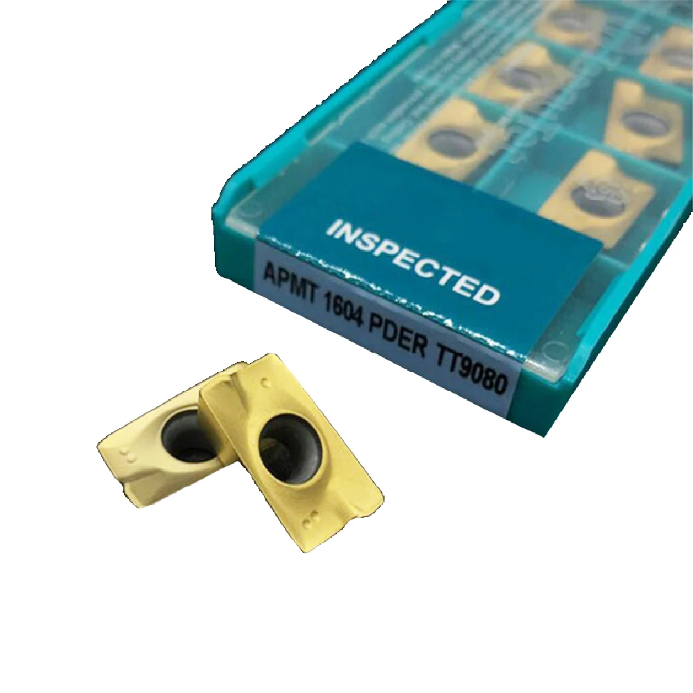 Herramientas de torneado de inserción de carburo APMT1604 PDER TT9080, herramientas de corte de revestimiento para Molino de torno CNC, cortador de fresado APMT 1604, 10 Uds.