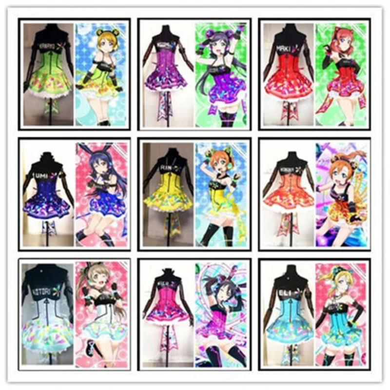 

Anime cosplay Love Live Cyber Game Shinning Awakening Eli Maki Nico Tojo Minami Rin ALL Member LED Cosplay costume