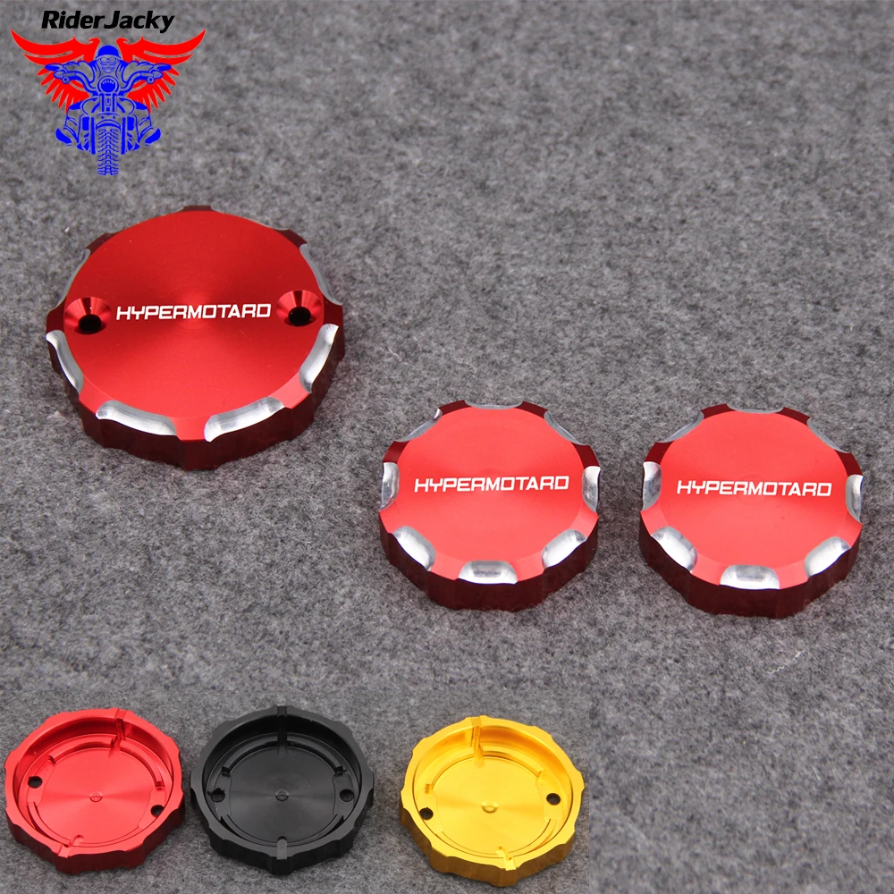 For DUCATI Hypermotard 1100  2007-2012 2008 2009 2010 2011 Motorcycle Front Brake Clutch & Rear Brake Fluid Reservoir Cover Cap