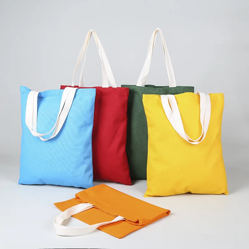 50Pcs/Lot Colorful Large Cotton Bag DIY Canvas Bag Hand Portable Environmental Protection Bag Blank Cotton Package 34X42cm