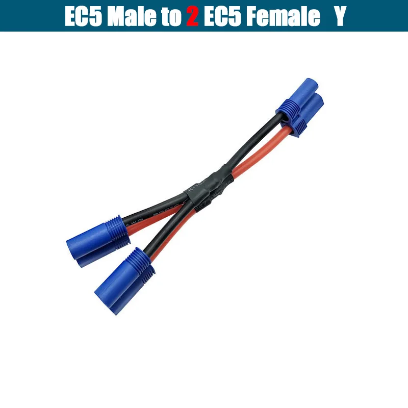 XT60 XT90 TPlug EC5 TRX JST Plug Parallel Battery Connector Cable Extension Y / O Splitter Plug Adapter With AWG Wire for RC FPV