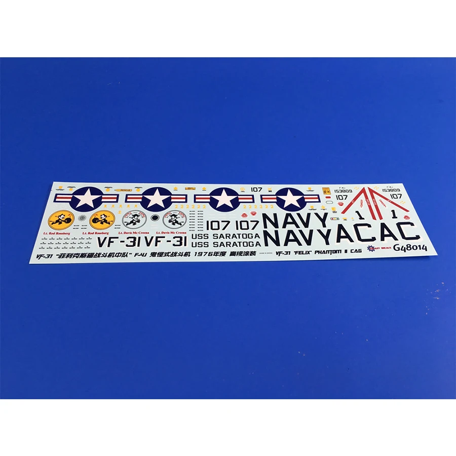 

GALAXY 1/48 /172 Scale F-4J VF-31 Tomcatters 1976 Decals for Academy #G48014 #G72014