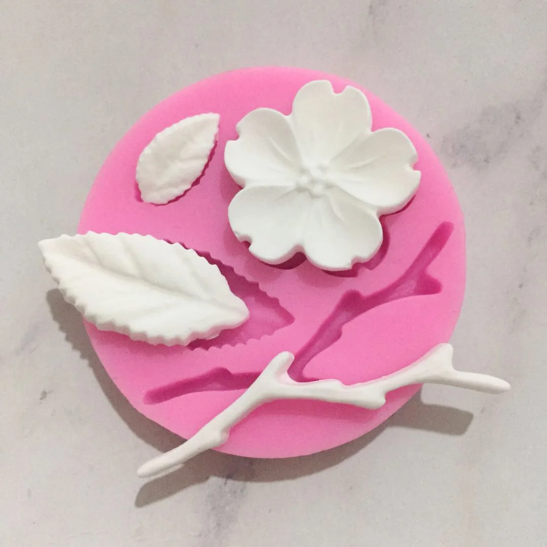 Peach Blossom Assembly Flower Silicone Mould Aromatherapy Gypsum DIY Material Epoxy Handmade Soap Candle Baking Mold