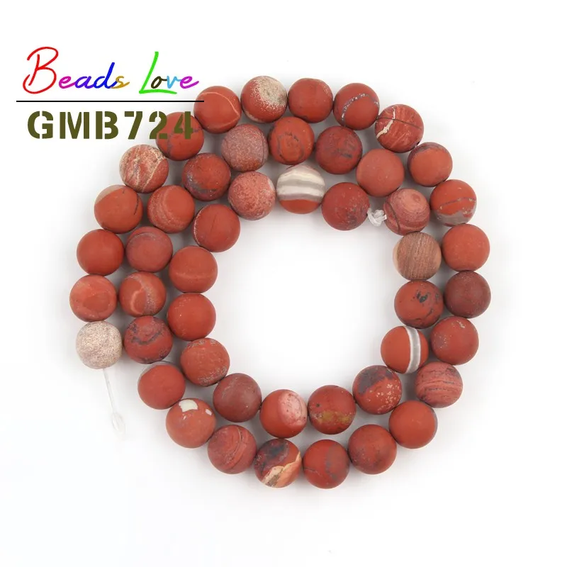 Natural Stone Dull Polish Matte Red Jaspers 4 6 8 10 12mm Round Beads for Jewelry Making Diy Bracelet Necklace Wholesale 15 Inch