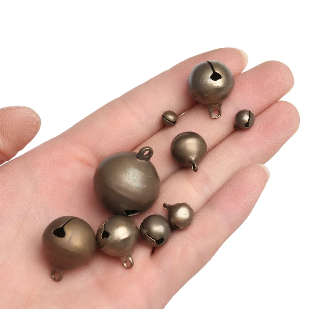 10PCS retrò campana di bronzo fatta a mano piccolo rame Jingle campane collana braccialetto che fa strumenti Campanula accessorio decorazioni per la casa artigianato