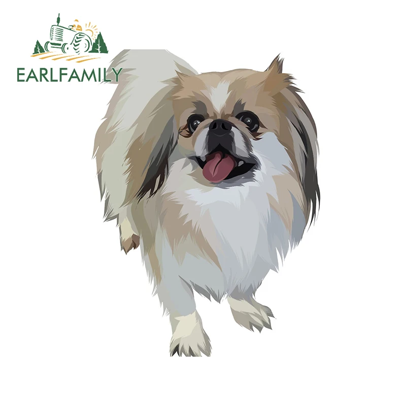 EARLFAMILY 13cm x 9.8cm for Pekingese Animal Car Stickers and Decals Waterproof Creative Scratch-proof Window Decal